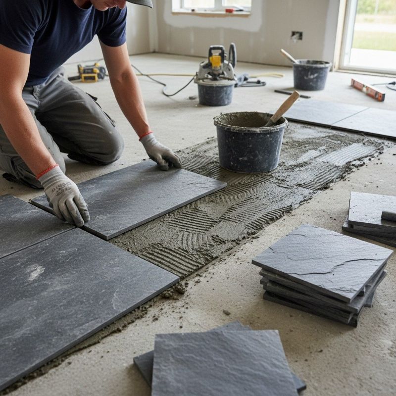 Slate Floor Installation